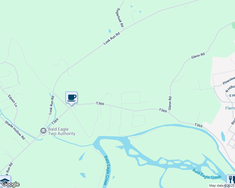 map of restaurants, bars, coffee shops, grocery stores, and more near 47 Willis Drive in Mill Hall