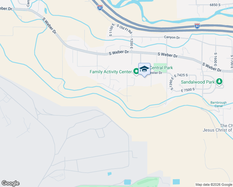 map of restaurants, bars, coffee shops, grocery stores, and more near 1107 East South Bench Drive in South Weber