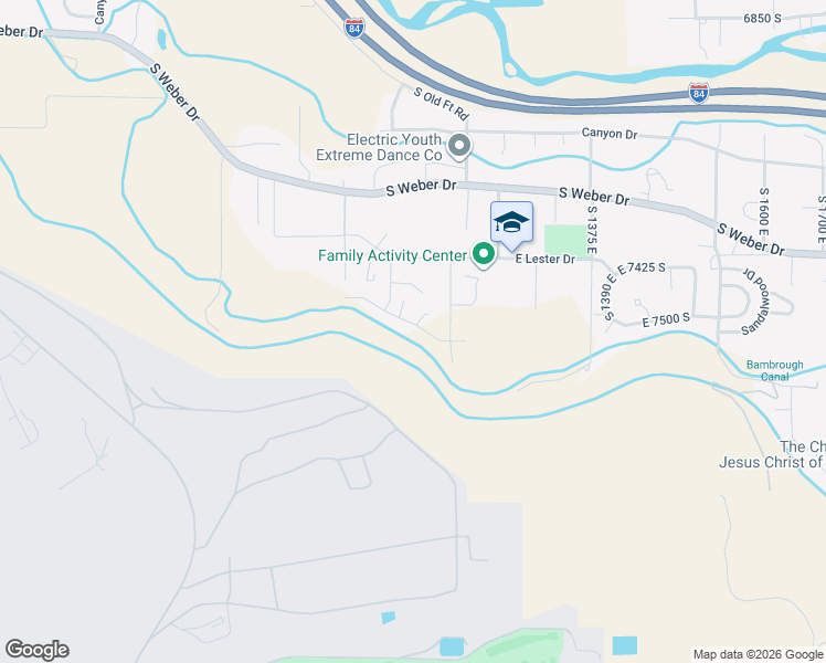 map of restaurants, bars, coffee shops, grocery stores, and more near 1119 East South Bench Drive in South Weber