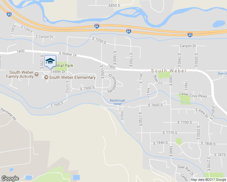 map of restaurants, bars, coffee shops, grocery stores, and more near 1601 Sandalwood Drive in South Weber