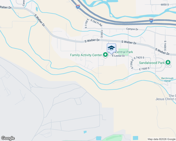 map of restaurants, bars, coffee shops, grocery stores, and more near 1107 East South Bench Drive in South Weber
