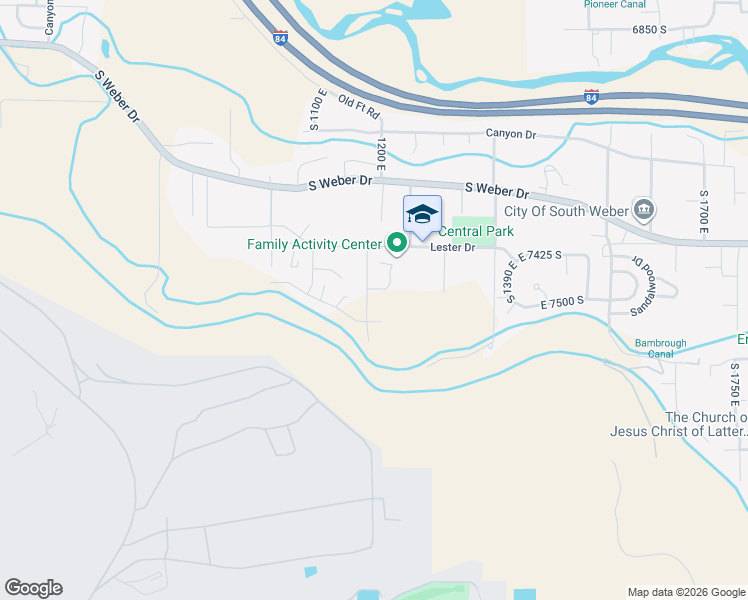 map of restaurants, bars, coffee shops, grocery stores, and more near 7484 South 1160 East in South Weber