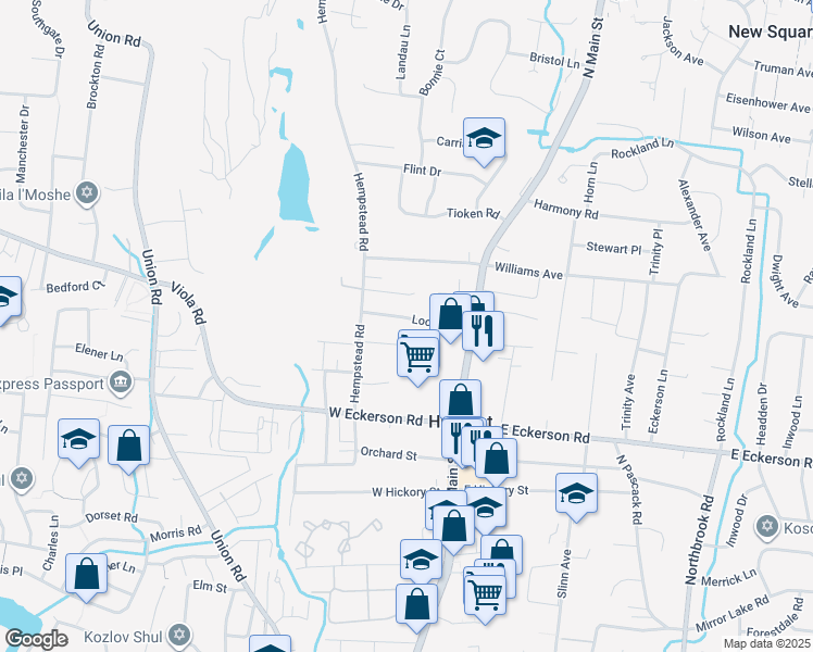 map of restaurants, bars, coffee shops, grocery stores, and more near 20 Locust Street in Spring Valley
