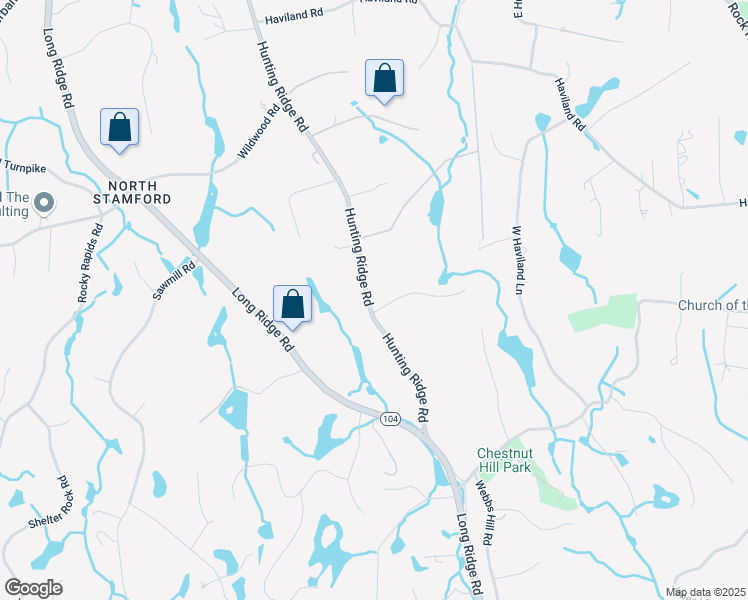 map of restaurants, bars, coffee shops, grocery stores, and more near 137 Hunting Ridge Road in Stamford