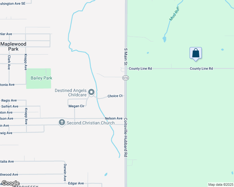 map of restaurants, bars, coffee shops, grocery stores, and more near 3782 Choice Court in Youngstown