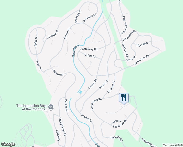map of restaurants, bars, coffee shops, grocery stores, and more near 335 Saw Creek Estate in Bushkill