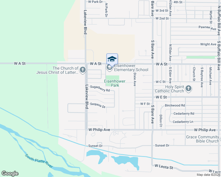map of restaurants, bars, coffee shops, grocery stores, and more near 3811 Sugarberry Road in North Platte