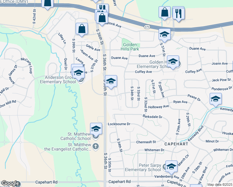 map of restaurants, bars, coffee shops, grocery stores, and more near 11829 Amerado Boulevard in Bellevue