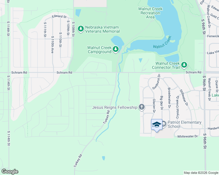 map of restaurants, bars, coffee shops, grocery stores, and more near 12143 Turkey Road in Papillion