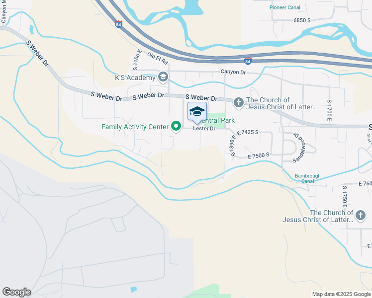 map of restaurants, bars, coffee shops, grocery stores, and more near 1285 Lester Drive in South Weber