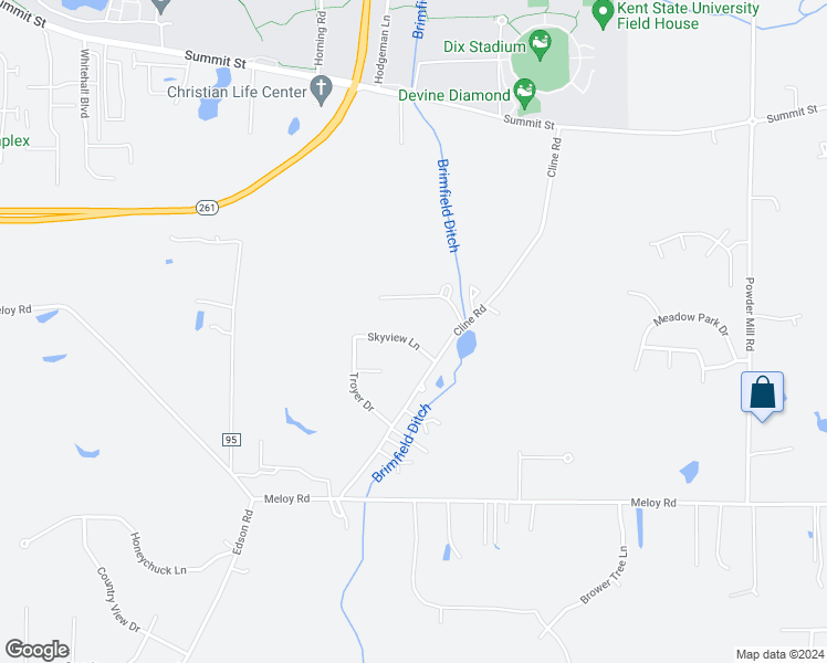 map of restaurants, bars, coffee shops, grocery stores, and more near 2065 Skyview Lane in Kent