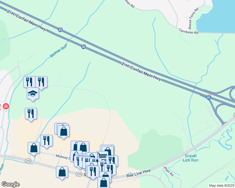 map of restaurants, bars, coffee shops, grocery stores, and more near in Treasure Lake