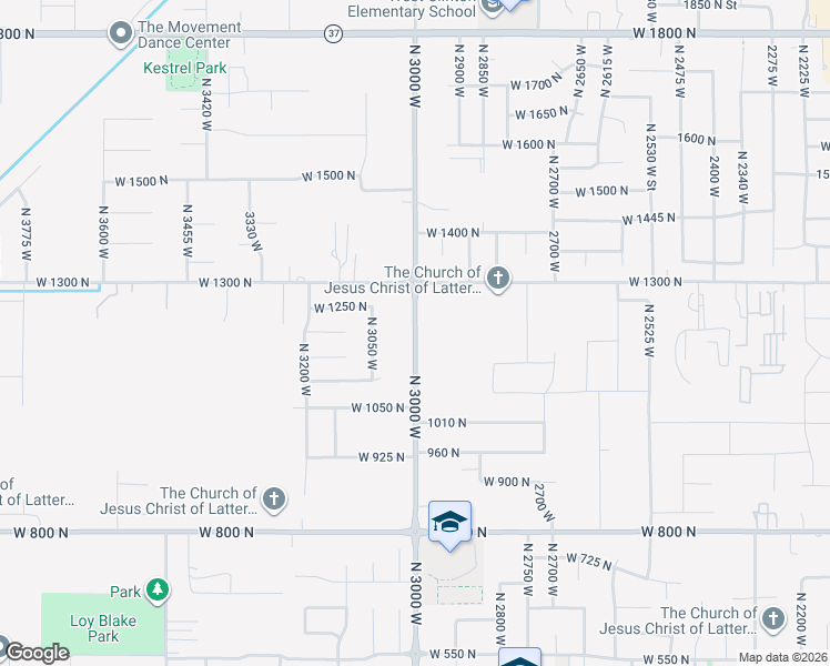 map of restaurants, bars, coffee shops, grocery stores, and more near 1198 North 3000 West in Clinton