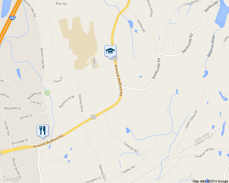 map of restaurants, bars, coffee shops, grocery stores, and more near 480 Bedford Road in Westchester County