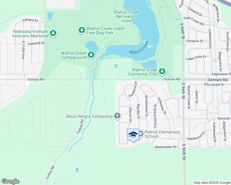 map of restaurants, bars, coffee shops, grocery stores, and more near 1808 Portage Drive in Papillion