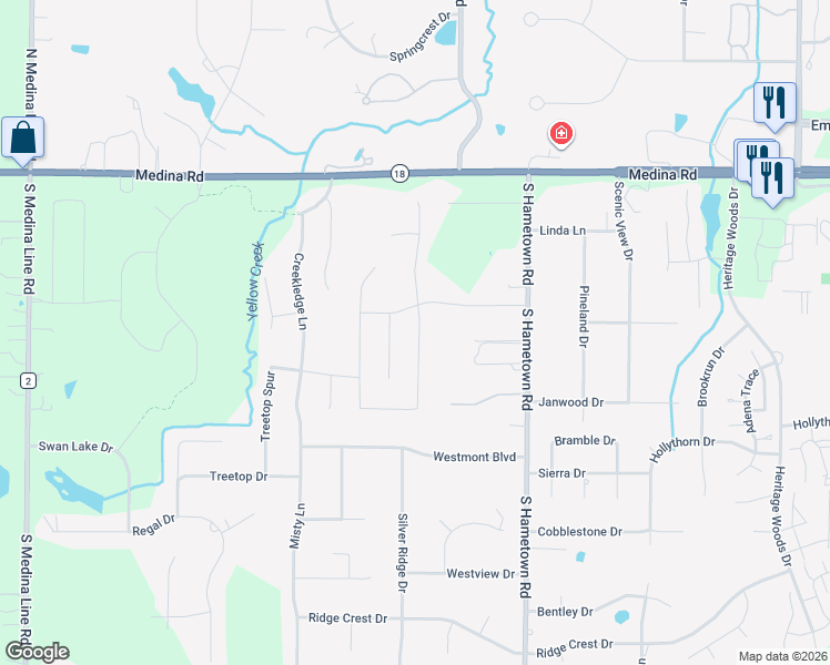 map of restaurants, bars, coffee shops, grocery stores, and more near 158 Westwick Way in Copley