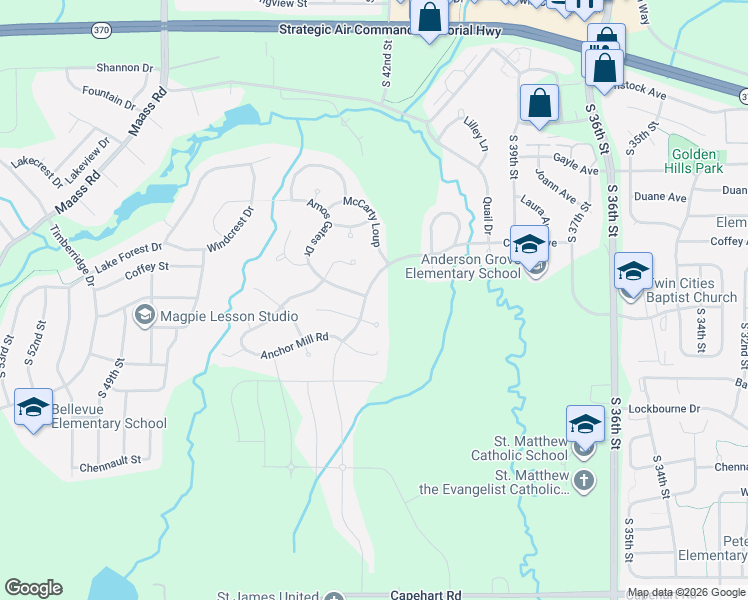 map of restaurants, bars, coffee shops, grocery stores, and more near 4302 Amos Gates Drive in Bellevue