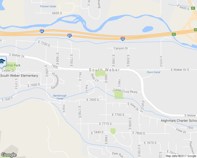 map of restaurants, bars, coffee shops, grocery stores, and more near 1852 Shay Lane in South Weber