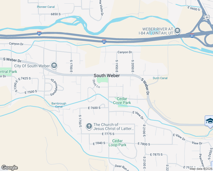 map of restaurants, bars, coffee shops, grocery stores, and more near 7460 1900 East in South Weber