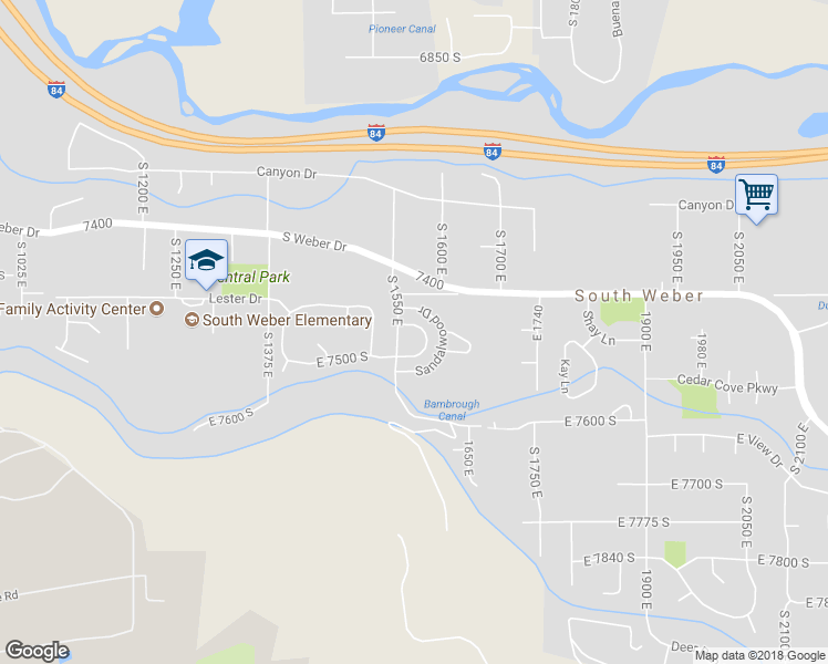 map of restaurants, bars, coffee shops, grocery stores, and more near 1566 Jace Lane in South Weber