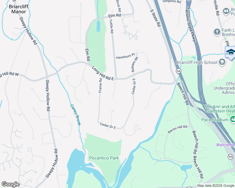 map of restaurants, bars, coffee shops, grocery stores, and more near 37 Hyatt Road in Briarcliff Manor