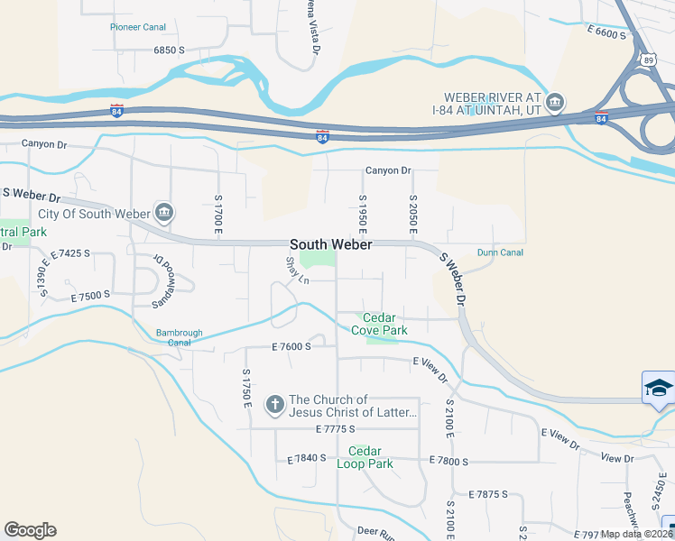 map of restaurants, bars, coffee shops, grocery stores, and more near 7460 1900 East in South Weber