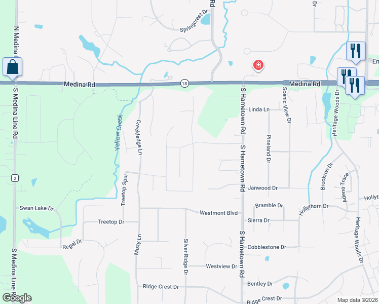 map of restaurants, bars, coffee shops, grocery stores, and more near 158 Westwick Way in Copley