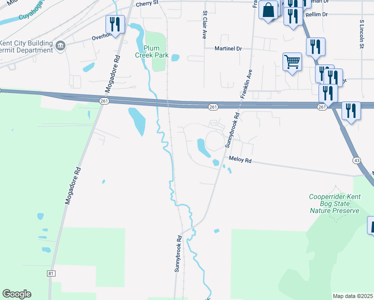 map of restaurants, bars, coffee shops, grocery stores, and more near 186 Shaw Drive in Kent