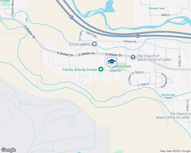map of restaurants, bars, coffee shops, grocery stores, and more near 7450 South 1160 East in South Weber