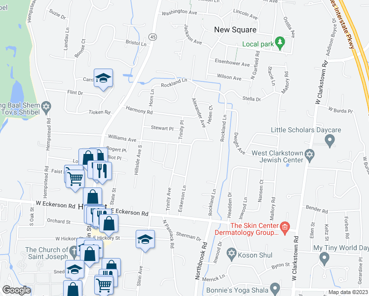 map of restaurants, bars, coffee shops, grocery stores, and more near 20 Williams Avenue in Spring Valley