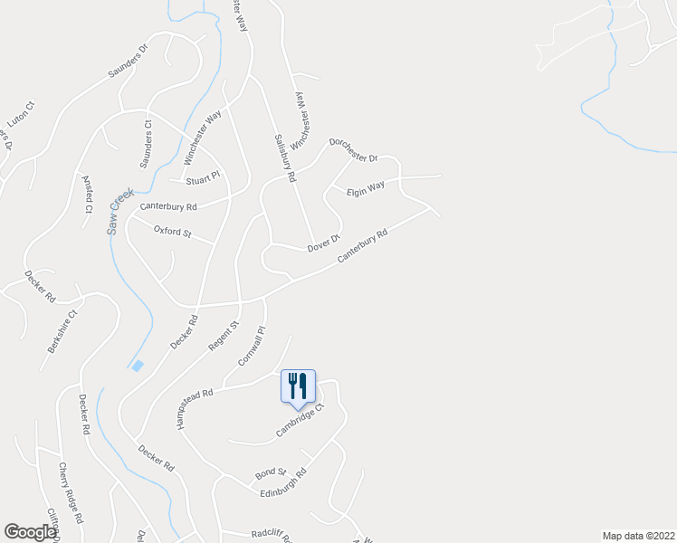 map of restaurants, bars, coffee shops, grocery stores, and more near 13 At the Falls in Bushkill