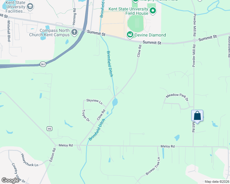 map of restaurants, bars, coffee shops, grocery stores, and more near 5215 Cline Road in Kent