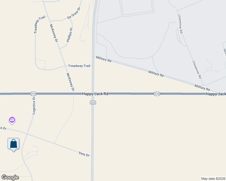 map of restaurants, bars, coffee shops, grocery stores, and more near 6914 Happy Jack Road in Cheyenne