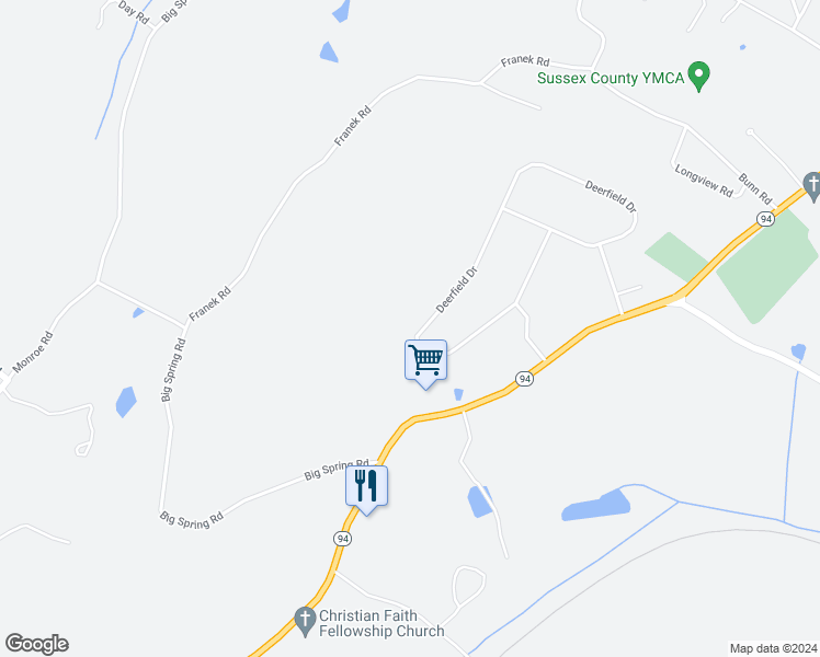map of restaurants, bars, coffee shops, grocery stores, and more near 50 Deerfield Drive in Franklin