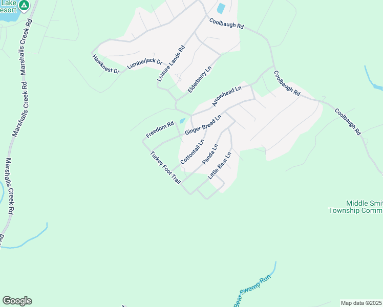 map of restaurants, bars, coffee shops, grocery stores, and more near Cottontail Lane in East Stroudsburg