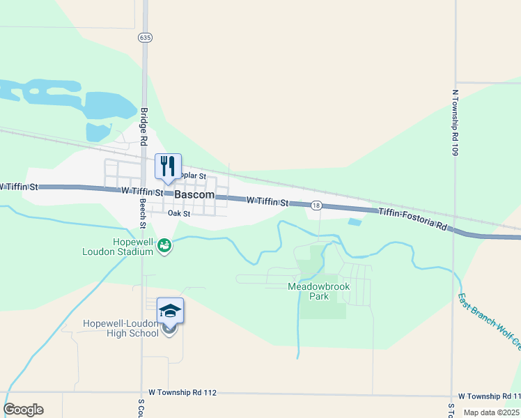 map of restaurants, bars, coffee shops, grocery stores, and more near in Bascom