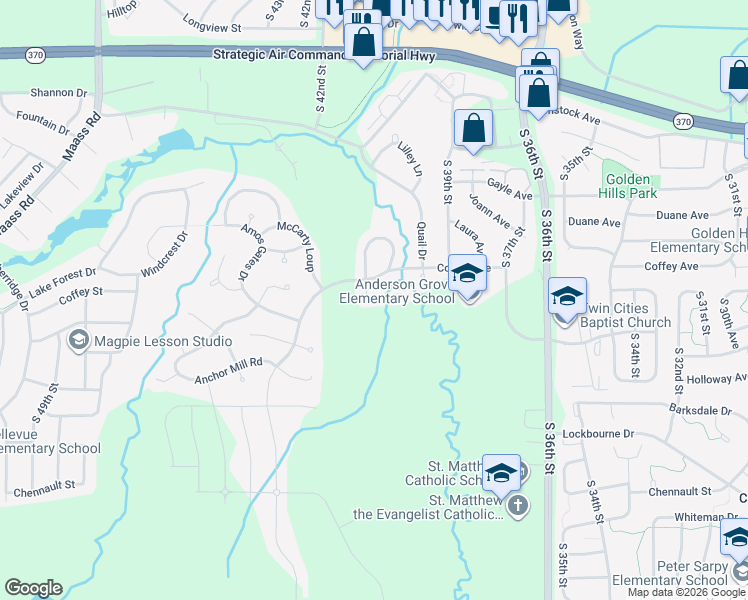 map of restaurants, bars, coffee shops, grocery stores, and more near 11816 Hunters Cove in Bellevue