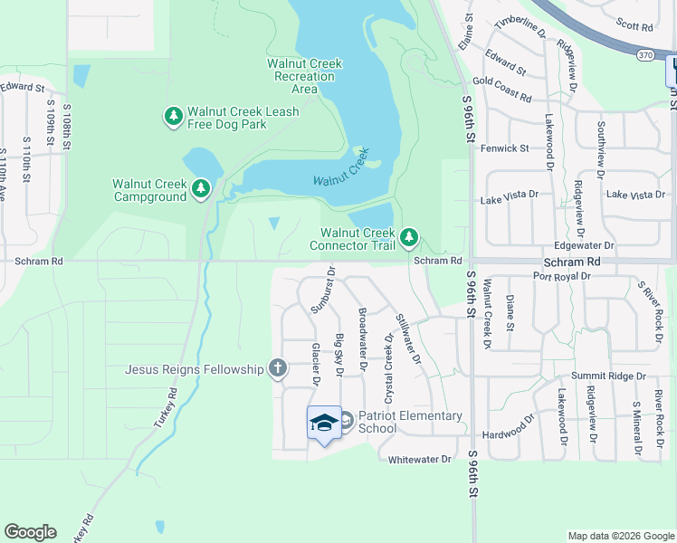 map of restaurants, bars, coffee shops, grocery stores, and more near 1702 Port Royal Drive in Papillion