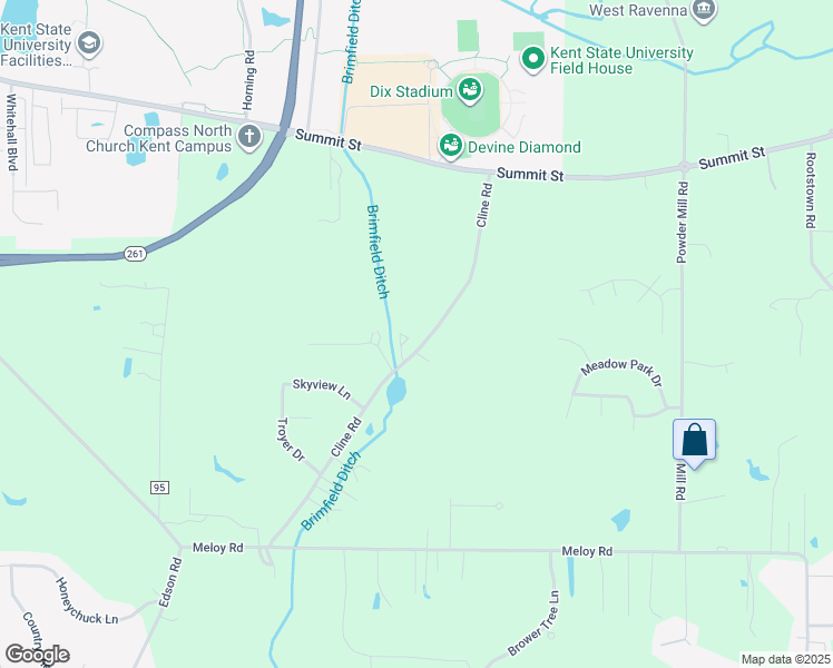 map of restaurants, bars, coffee shops, grocery stores, and more near 5223 Cline Road in Kent