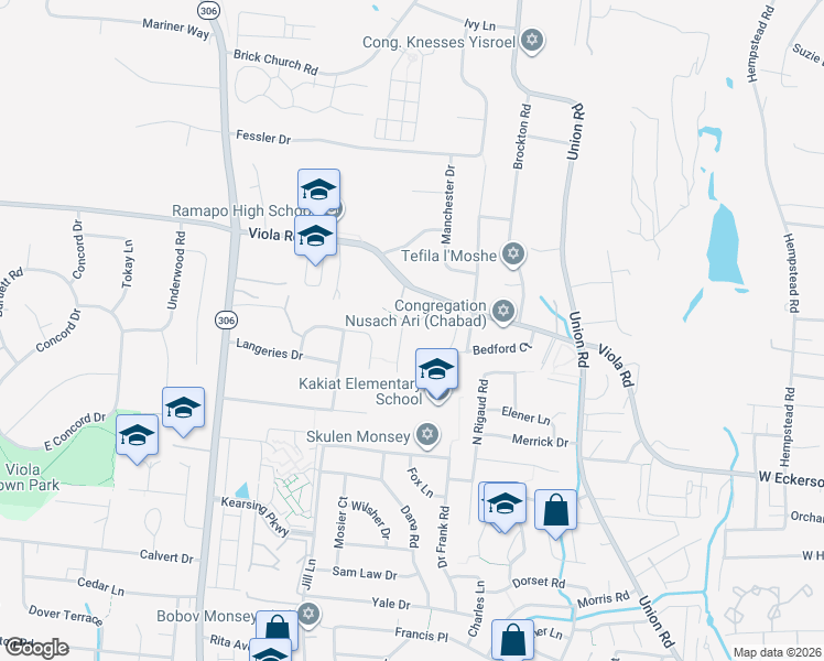map of restaurants, bars, coffee shops, grocery stores, and more near 3 Kakiat Lane in Spring Valley