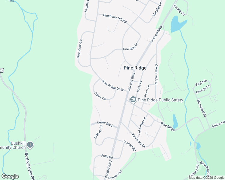 map of restaurants, bars, coffee shops, grocery stores, and more near 1056 Pine Ridge Drive West in Pine Ridge