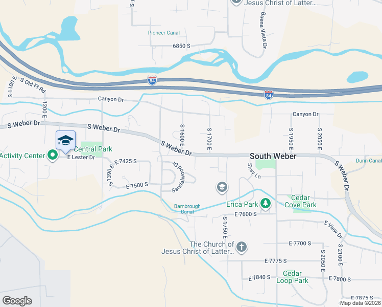 map of restaurants, bars, coffee shops, grocery stores, and more near 1630 East South Weber Drive in South Weber