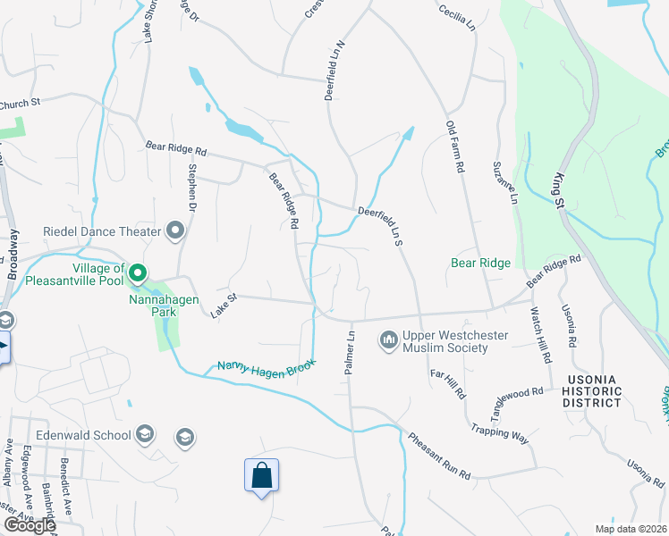 map of restaurants, bars, coffee shops, grocery stores, and more near 13 Bryant Lane in Pleasantville