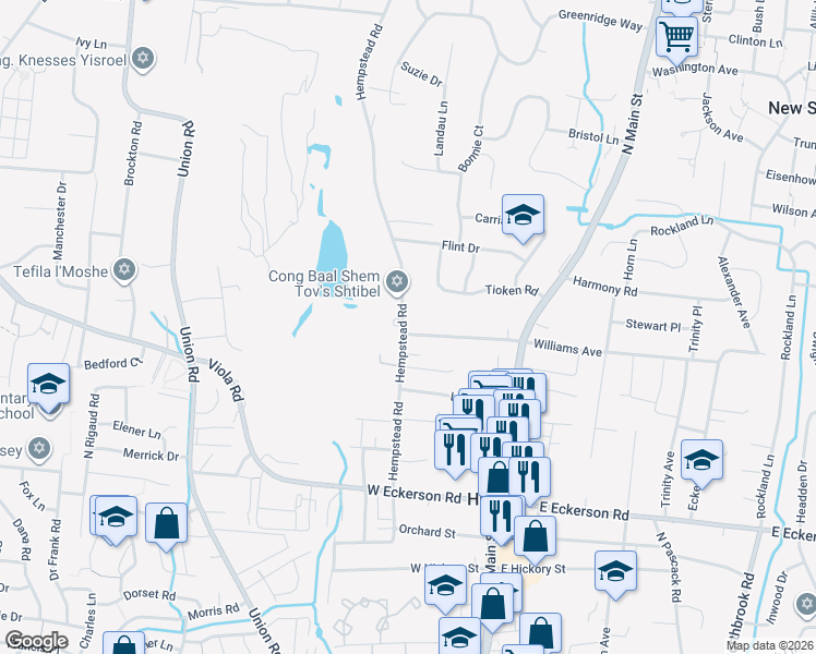 map of restaurants, bars, coffee shops, grocery stores, and more near 119 Williams Avenue in Spring Valley