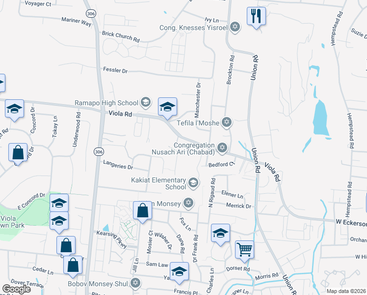 map of restaurants, bars, coffee shops, grocery stores, and more near 3 Kakiat Lane in Spring Valley