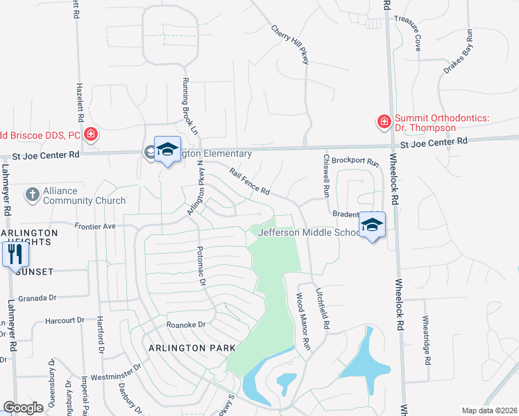 map of restaurants, bars, coffee shops, grocery stores, and more near 8529 Ramshire Lane in Fort Wayne