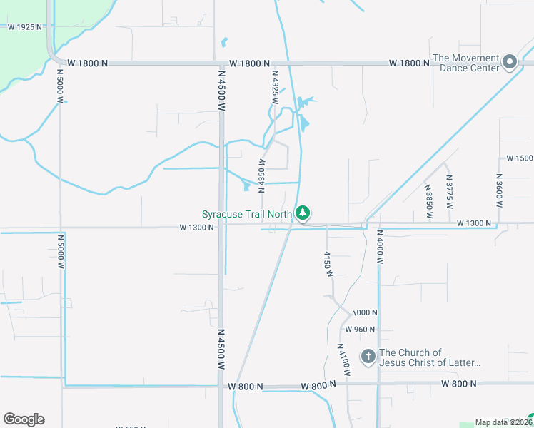 map of restaurants, bars, coffee shops, grocery stores, and more near 1332 North 4350 West in West Point