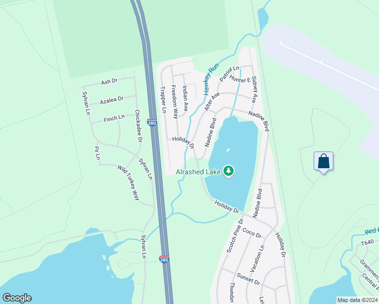 map of restaurants, bars, coffee shops, grocery stores, and more near 2612 Holiday Drive in Pocono Summit