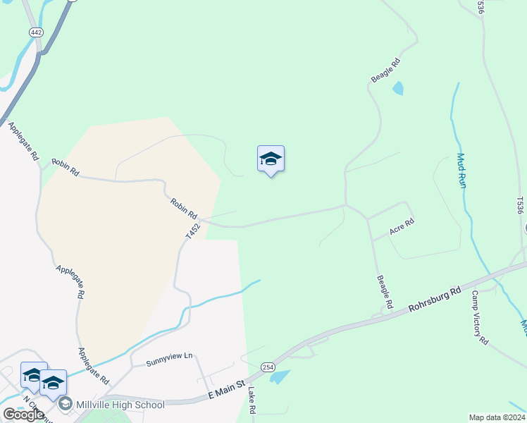 map of restaurants, bars, coffee shops, grocery stores, and more near 52 Robin Rd in Millville