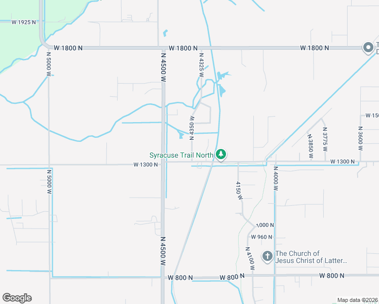 map of restaurants, bars, coffee shops, grocery stores, and more near 1345 North 4350 West in West Point
